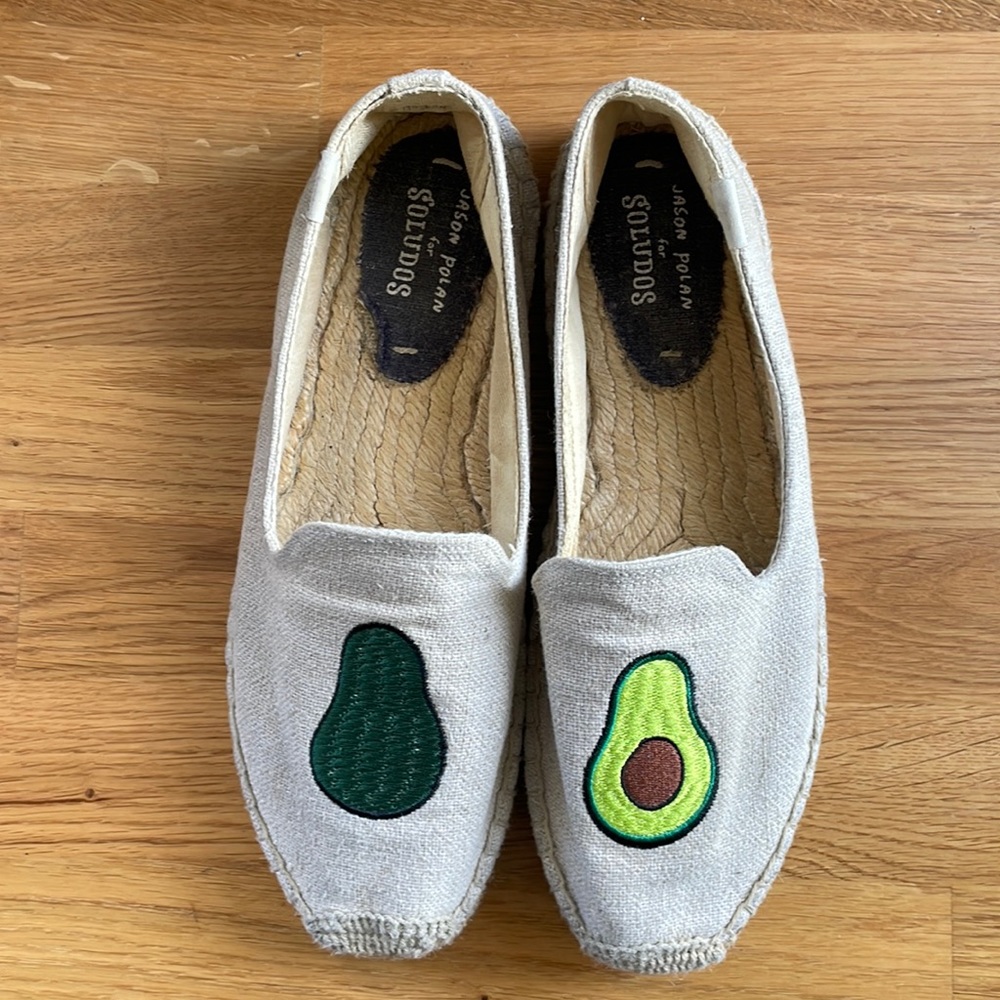 Jason Polan for Soludos Smocking Slipper Avocado Flat Espadrilles